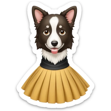 berger australien noir et blanc avec une jupe sticker