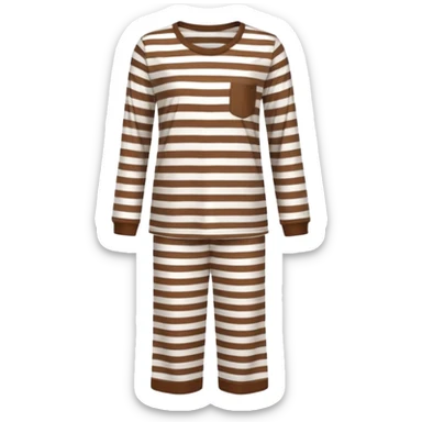 aesthetic scandinavian pyjamas with brown and white stripes sticker
