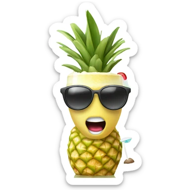 Piña colada drinking a piña colada sticker