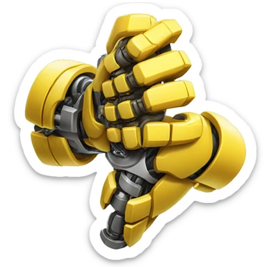 Flexing yellow mechanical cyborg bicep and arm sticker