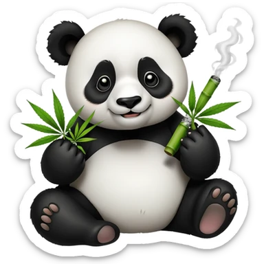 Panda fumando hierba sticker