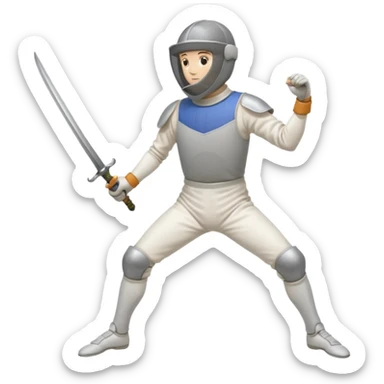 fencer with sword stance sticker