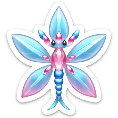 Shiny luminescent translucent diaphanous Diancie-Palkia-Amaura-Aurorus-Salamence-aesthetic-fusion sticker