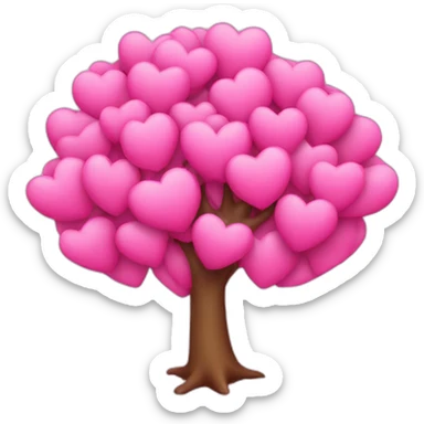 pink love tree sticker