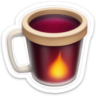 Mulled wine in a craft cup sticker