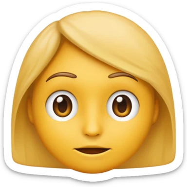 create an emoji of face facing straight forward but looking to the side only with its eyes sticker