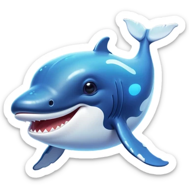 Cinematic Comical Humpback Whale Portrait Emoji, Head tilted dramatically with an exaggeratedly shocked expression, featuring a massive yet graceful body with wide, comically expressive eyes full of playful disbelief and animated pectoral fins, Simplified yet hilariously expressive features, highly detailed, glowing with a slightly sassy oceanic glow, high shine, dramatic yet playful, stylized with an air of cheeky marine mischief, soft glowing outline, capturing the essence of a meme-worthy humpback whale that looks ready to make waves with its hilariously dramatic antics! sticker