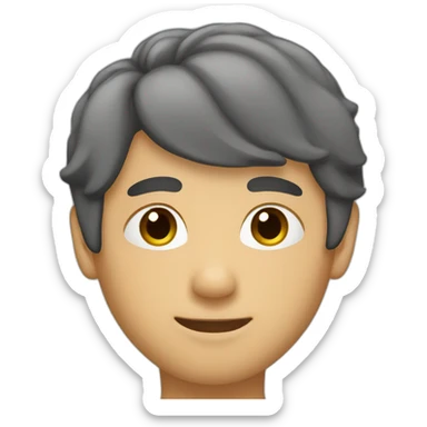 asian male with flow haircut sticker