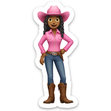 pink cowgirl sticker