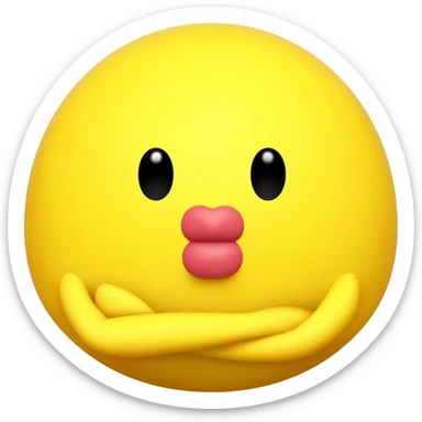 Yellow face Pouting tiny arms crossed sticker