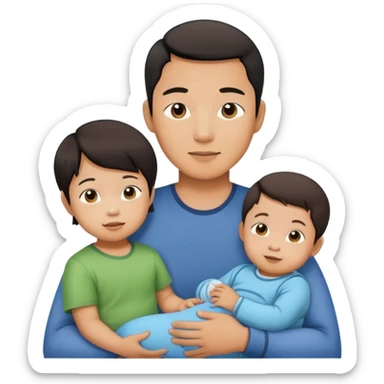 asian family with a toddler son sticker