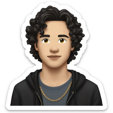 Conan Gray is an American singer-songwriter and former YouTuber.  dark hair, long short rockstar light skin  sticker