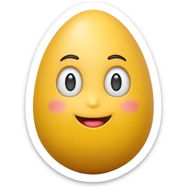 3D emoji egg, Apple style, isolated on soft pastel background, high-resolution, minimalistic, plastic texture, soft lighting, realistic shadows, style similar to iOS emoji, front-facing, centered sticker