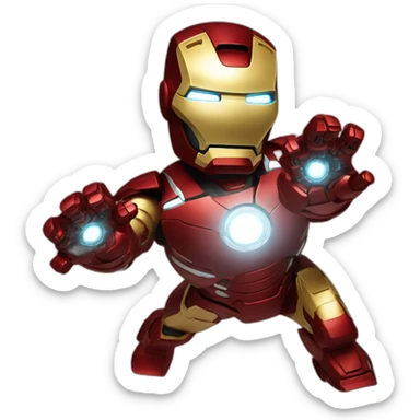 Little iron man repulsor shot with one hand sticker