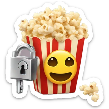 popcorn and a lock sticker