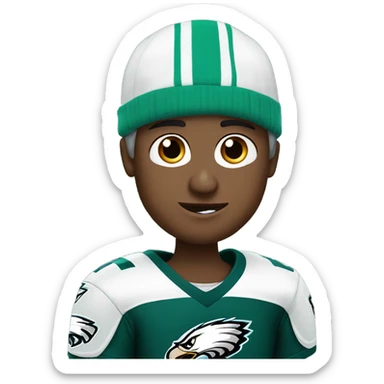 A football dressed as an Eagles fan sticker