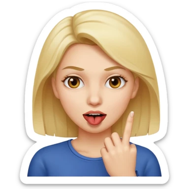 Woman biting her finger sticker