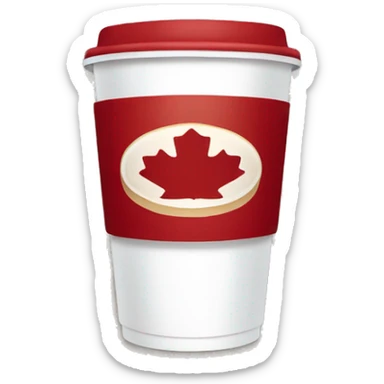 “Tim Hortons store with a red and white color scheme, featuring the classic Tim Hortons logo, a warm and welcoming design that represents a popular coffee and donut shop.” sticker