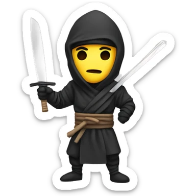 ninja with machete  sticker