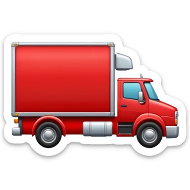 A new red truck with a "TIR" plate turned to the right, without another logo sticker