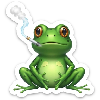 Frog vapeing sticker