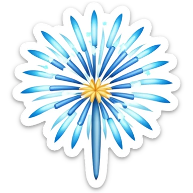 light blue fireworks midi sticker