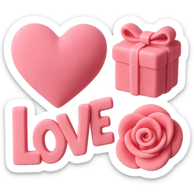 pink Valentine object. remove background sticker