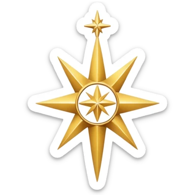 A seven pointed star with a cross inside sticker