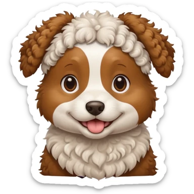 pregnant curly dog sticker