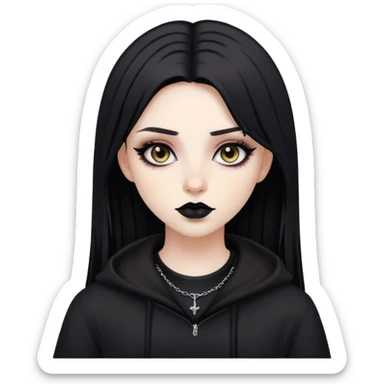 Tan goth girl  sticker