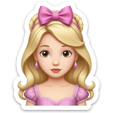 A princess with a bow on herhair sticker