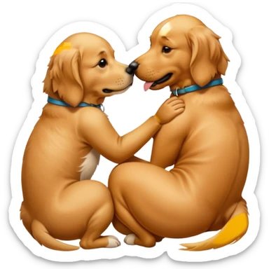 Dog kissing a bum sticker