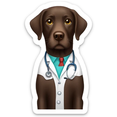 Chocolate lab, doctor sticker