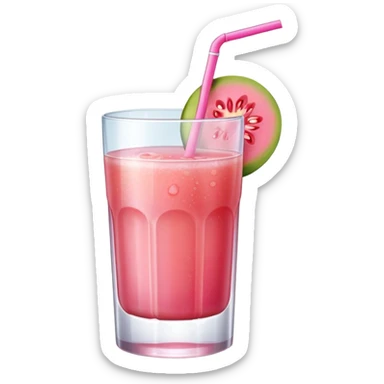 A glass of pink guava juice sticker
