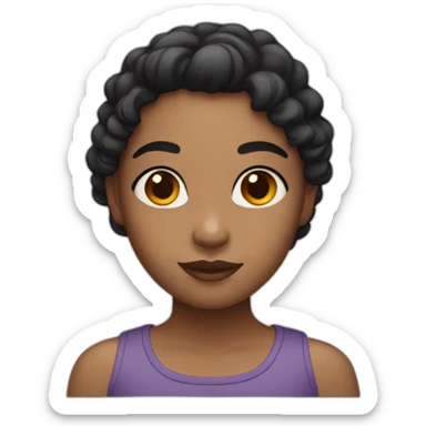 Girl with black hear and light skin sticker
