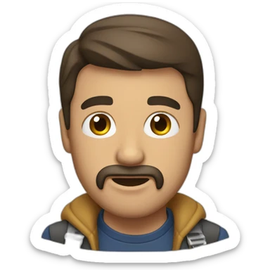 Hombre petiso morocho soriendo sticker