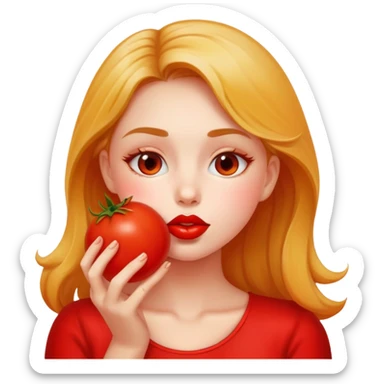 Fille qui fait un bisou a une to mate sticker