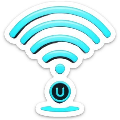 wifi single black signal sticker