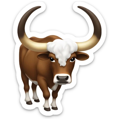 Longhorn wearing gold chain smoking blunt  sticker