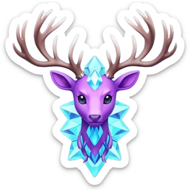 Pokemon legendary purple and cian crystal xerneas sticker