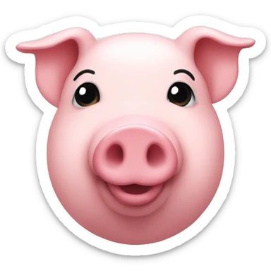 Pig with white heart sticker