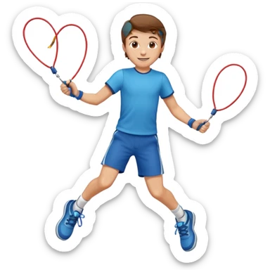 Boy with Skipping Rope overhead pose sticker