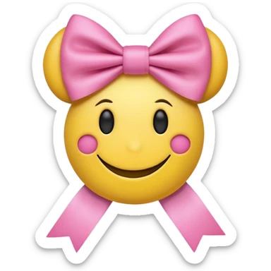 Aesthetic smiley ￼ face ￼ wearing a bow ￼ sticker