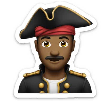 clean shaven pirate drummer sticker