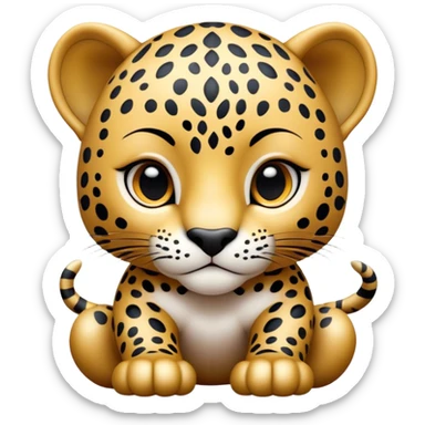 cinematic-noble-baby jaguar-portrait-emoji,-poised-and-elegant,-with-a-sleek,-muscular-build-adorned-with-striking-rosette-patterns-and-intense,-focused-eyes,-simplified-yet-sharp-and-sophisticated-features,-highly-detailed,-glowing-with-a-soft, sticker