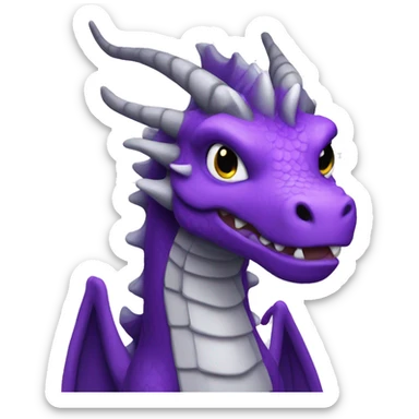 Purple dragon holiday sticker