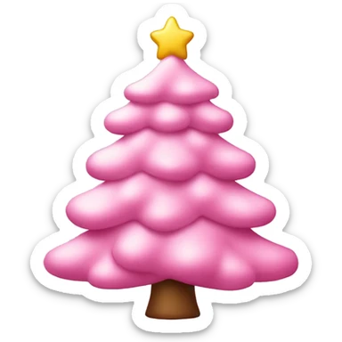Pink sugar color Christmas tree sticker