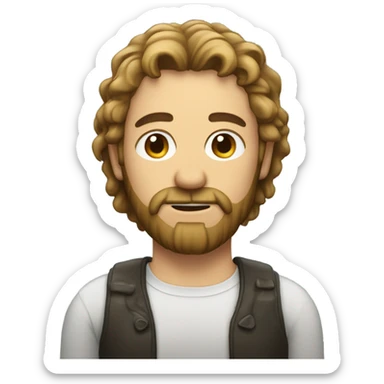 wet-haired man with wet beard  sticker