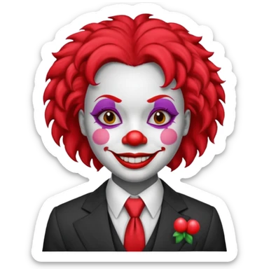black woman Clown with a tie and suit sticker