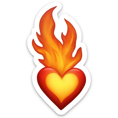 Fire heart sticker